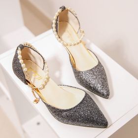 Women's Pumps; Trend Pointed Toe Wedding Bride High Heels Shoes Female Party Mules Elegant Women Pumps Designer Shoes Sexy Dress Shoes (Shoe Size: 34, Color: sliver 6cm)